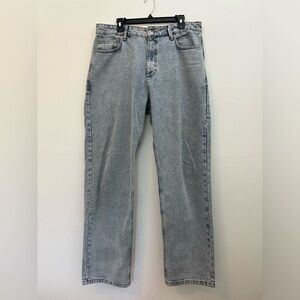 ASOS Collusion x005 Straight Leg Light Mineral Blue Wash Mom Jeans